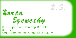 marta szemethy business card